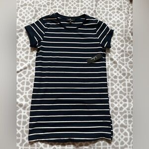 Lulus Navy and white mini shirt dress